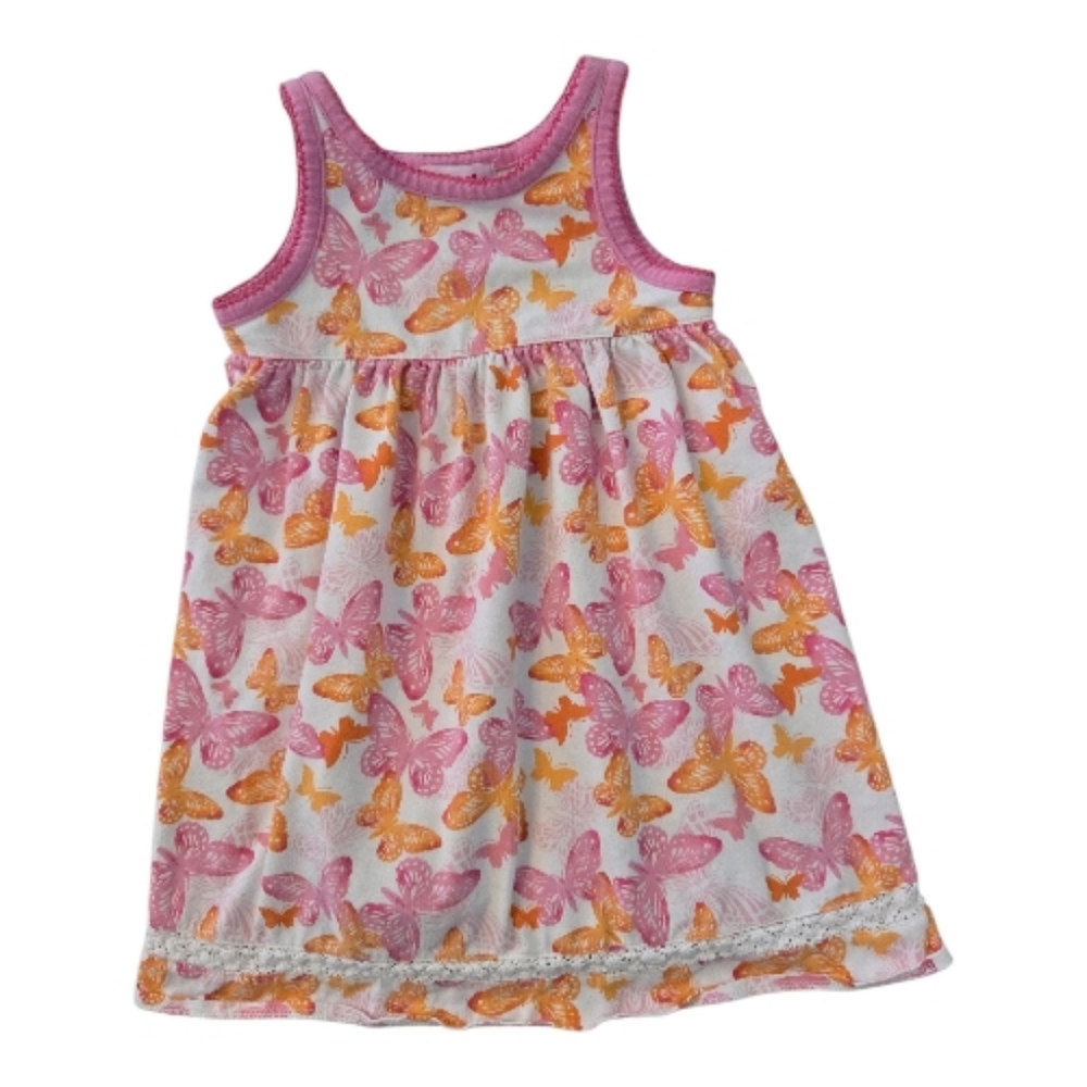 FRIENDS Vintage Y2k Pink Orange Patterned Butterfly Dress